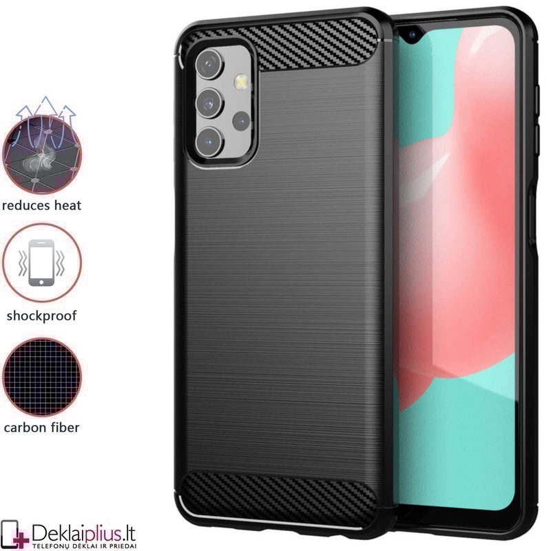 Carbon guminis dėklas - juodas (Samsung A32 5G) Carbon guminis dėklas - juodas (Samsung A32 5G)